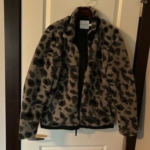 Topman leopard printed fleece jacket